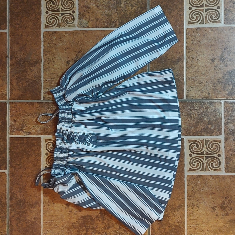 Off the Shoulder Striped Crop Top